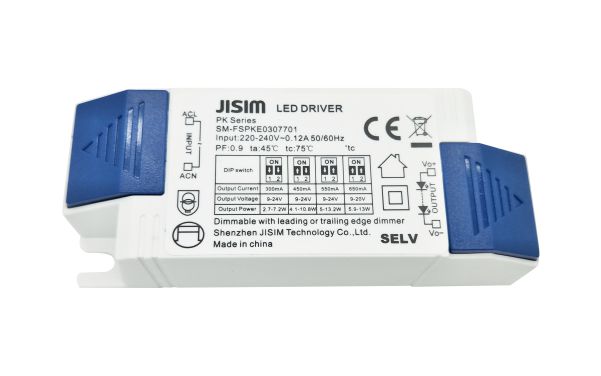 12W 350-650mA 9-24VDC 220-240V 无频闪TRIAC恒流可控硅无极调光电源 12W 350-650mA 9-24VDC 220-240V 无频闪TRIAC恒流可控硅无极调光电源