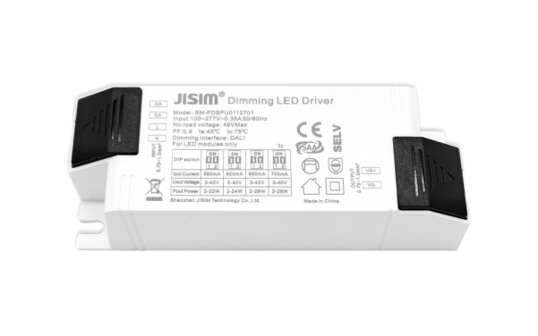 28W  550-700mA  3-40V 100-277V  DALI恒流无频闪调光驱动0.1-100%