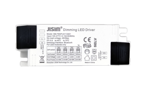 12W 150-300mA 3-40VDC 100-277V 蓝牙智能调光驱动 蓝牙4.2Mesh组网