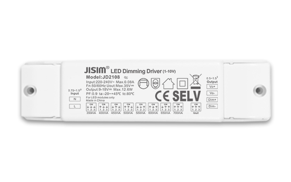 JD2108 9-18V 350-700mA 12W 1-10V恒流 缓启动 无频闪 万分之一 调光电源 JD2108 9-18V 350-700mA 12W 1-10V恒流 缓启动 无频闪 万分之一 调光电源